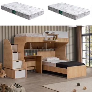 Aura Ranza Karyola Masa + 2 Comfort Yatak, Aura Genç/çocuk Odası Takımı