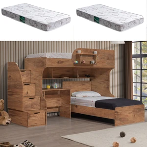 Aura Ranza Karyola Masa + 2 Comfort Yatak, Aura Genç/çocuk Odası Takımı