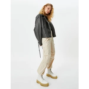 Paraşüt Pantolon Oversize Kargo Cepli Beli Ve Paçaları Lastikli Pamuklu