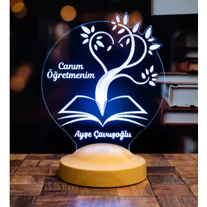 Canım Öğretmenim 3D LED Lamba - Öğretmene Kişiye Özel, Mezuniyet ve Öğretmenler Günü İçin Hediye Fikri