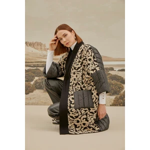 Uludağ Triko Kadın Siyah Dokulu Kapitone Ceket