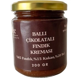 BEECHOCOLATE El Yapımı Rafine Şekersiz BALLI ÇİKOLATALI FINDIK KREMASI - BALLI , İlave Şekersiz