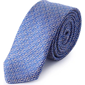 Mavi Desenli Micro Casual Kravat