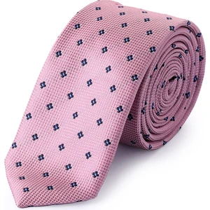 Pembe Desenli Micro Casual Kravat