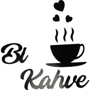 Ala Depo Ahşap Bi Kahve Yazısı Siyah