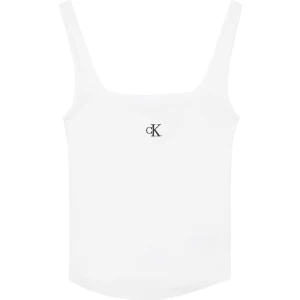 Calvin Klein U Yaka Düz Beyaz Kadın Atlet J20J223192YAF