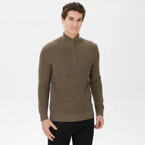 Nautıca Erkek Yeşil Standart Fıt Dik Yakalı Uzun Kollu Triko S37128T.3BB