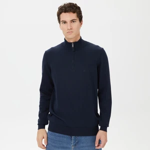 Nautıca Erkek Lacivert Standart Fıt Dik Yakalı Uzun Kollu Triko S37104T.4NV