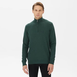 Erkek Yeşil Standart Fit Dik Yakalı Kazak S37104T.3PB