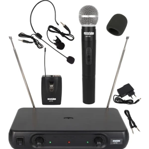 LM-102EY Çiftli El Yaka Headset Vhf Telsiz Kablosuz Mikrofon