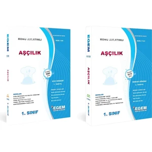 Egem Eğitim Yayınları AÖF Açık Öğretim Aşçılık 1. Sınıf 1 ve 2.dönem Güz ve Bahar Dönemi Konu Anlatımlı Soru Bankası
