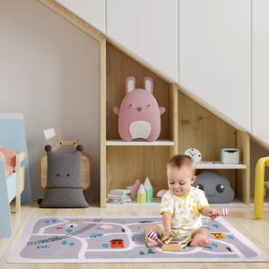 150X150 Aktivite Bebek Çocuk Oyun Halısı, Oyun Matı, Çocuk Odası Halısı - Road Map