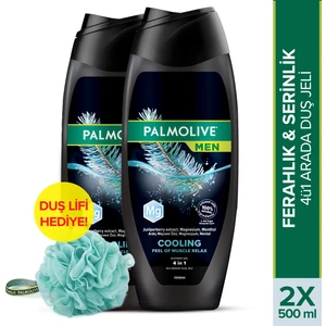 Men Cooling Feel of Muscle Relax Erkek Duş Jeli 500 ml x2 Adet + Duş Lifi Hediye