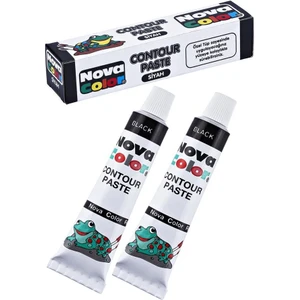 Siyah Kontür Boyası 25 ml 2 Adet Cam Vitray Boyası Kontur Siyah Vitray Çalışması
