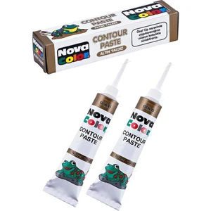 Altın Sarı Kontür Boyası 25 ml 2 Adet Cam Vitray Boyası Kontur Gold Vitray Çalışması