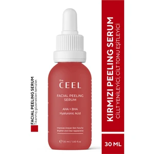 The Ceel Aha+Bha Cilt Tonu Eşitleyici & Yenileyici Kırmızı Peeling Serum 30 ml