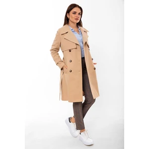 Pamuk Gabardin Midi (95CM) Astarlı Kemerli Kadın Trençkot 1113