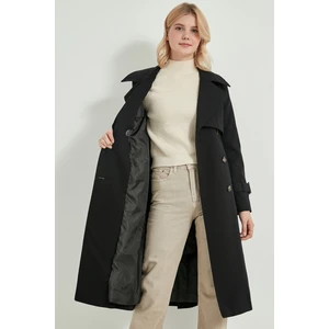 Pastelastore  Pamuk Gabardin Uzun (110CM) Astarlı Kemerli Kadın Trençkot 1111