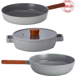 Fika Gri 4 Parça Pratik 26 cm Tencere Tava Wok Set