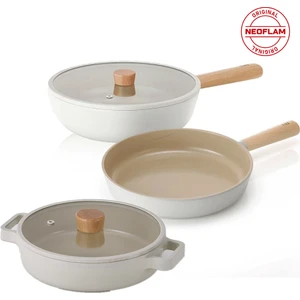 Fika Bej 5 Parça Pratik 26 cm Tencere Tava Wok Set