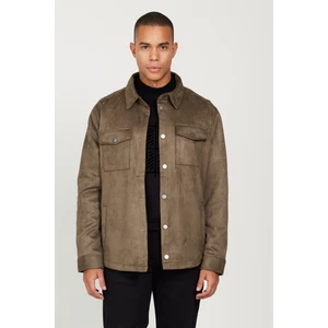 ALTINYILDIZ CLASSICS Erkek Haki Standart Fit Normal Kesim Gömlek Yaka Mont