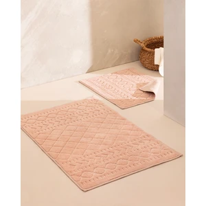 Madame Coco Panier 2'li Pamuklu Banyo Paspası - Pudra - 60x100 cm