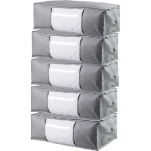 5'li Set Baza Altı Düzenleyici Büyük Boy Hurç Gri 70X50X25 cm
