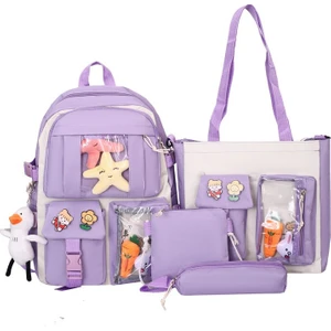 4 Parçalı Öğrenci Okul Çantası Seti (Yurt Dışından)