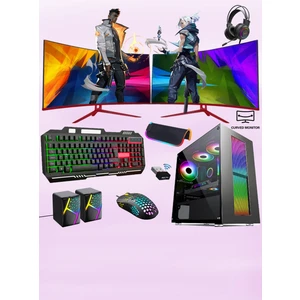 XSR333 I7 860 16GB Ram 512GB SSD 4gb GT730 Ekran Kartı 24" Dual Curved Oyun Bilgisayarı