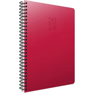 2024 Spiralli Haftalık Ajanda 20X28 cm 422-SEK Kırmızı
