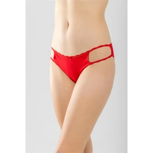 Pamuklu Pencere Detaylı Bikini Kesim Kadın Külot Kırmızı