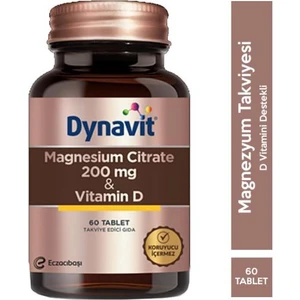 Magnesium Citrate Vitamin D 60 Tablet Magnezyum Sitrat Ve D Vitamini Takviyesi