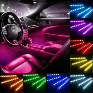 Ayak Altı LED Işık Araç Içi ve Ev Aydınlatma Sese Duyarlı 12 LED USB Girişli