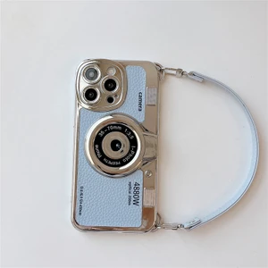 Great Match iphone 14/13/12 Pro Max/11 Deri Desen Koruyucu Kılıf Için Uygun 3D Retro Kameralı Telefon Kılıfı (Yurt Dışından)