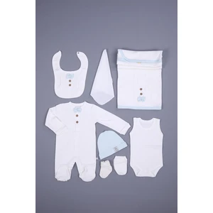 Baby Hola Pamuk Kız Erkek Bebek Yenidoğan Tulum Zıbın Battaniye 8'li Set 1905-1