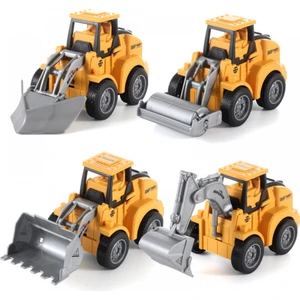 4 Parçalı Set (Ekskavatör + Buldozer + Yol Silindiri + Kar Küreme Makinesi) Erkek Çocuklar Için Mühendislik Aracı Erkek Çocuklar ve Çocuklar Için Ekskavatör Ekskavatör Oyuncak Eksk (Yurt Dışından)