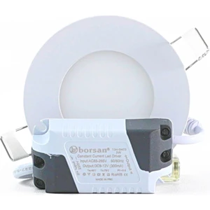 Borled 3W Günışığı Slim LED Panel 3000K Yuvarlak Alüminyum Kasa BL-S1-2001
