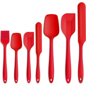Silikon Spatula Seti, 7 Adet Kırmızı Isıya Dayanıklı Kauçuk Spatula Yapışmaz Tencere Pişirme Dekorasyon Karıştırma Için Pişirme Gereçleri, Ergonomik Sap ve Kusursuz Tasarım, Bulaşı (Yurt Dışından)