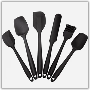 K&n Gündelik Ürünler -Silikon Spatula Seti - 6 Parça Mutfak Spatula Seti - Yüksek Isıya Dayanıklı - Kauçuk Spatula Seti - Pişirme Spatula Seti (Siyah) (Yurt Dışından)
