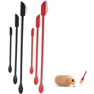 6 Parça Mini Spatula Silikon, (Metal Çekirdekli) Yeniden Kullanılabilir Kavanoz Spatula Küçük Kauçuk Spatula, Mutfak ve Güzellik Için Çift Uçlu Minik Silikon Kaşık Spatula (Yurt Dışından)
