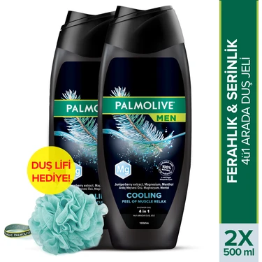 Palmolive Men Cooling Feel of Muscle Relax Erkek Duş Jeli 500 ml x2 Adet + Duş Lifi