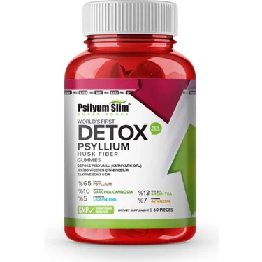 Psilyum Slim Detox Psyllium 6o Adet Jelibon Içeren