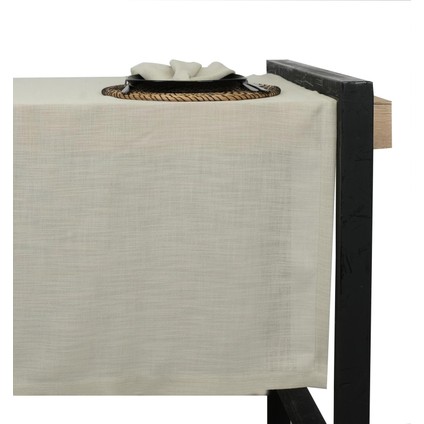 Keten Görünümlü Köşe Kıvırma Masa Örtüsü Yeşil Renk