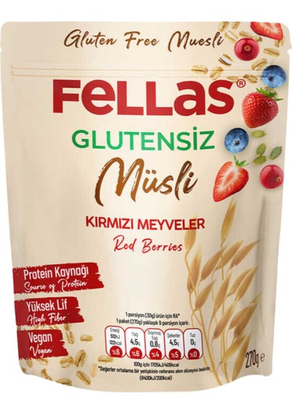 Glutensiz Müsli - Kırmızı Meyveli 270G