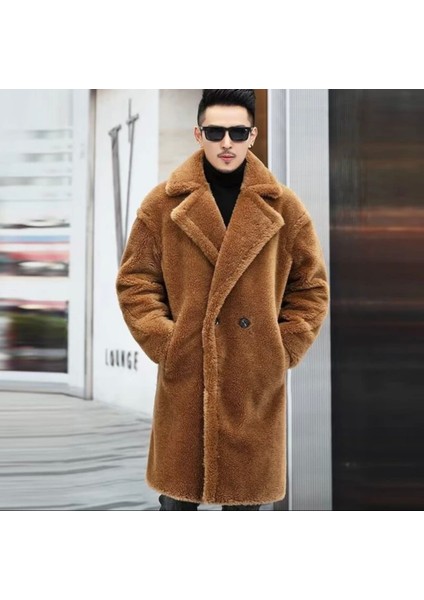 Özel Tasarım Twillastar %100 Yün Peluş Şık Business Uzun Erkek Luxury Kaban