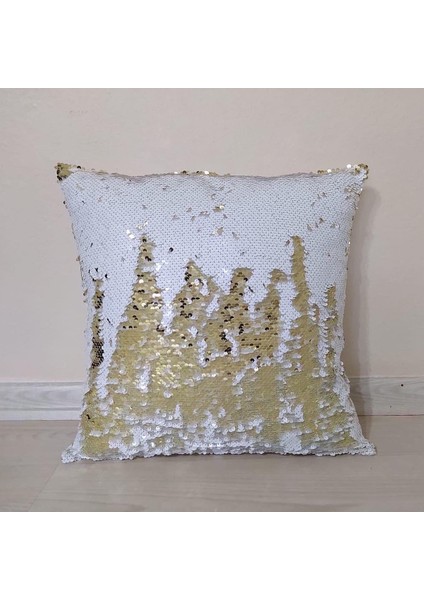 Pullu Payetli Dekoratif Kırlent Kılıfı