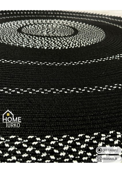Yıkanabillir, Çift Taraflı, Siyah Kırçıl Desenli, Hasır / Jüt, Kilim, Halı. Modern, Ev Eşyası fırsatları