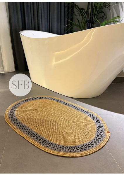 Moderin, Hasır, Jüt, Naturel, Jüt Dekoratif, Kilim, Banyo, Salon, Mutfak Halısı Hediyelik, Ev Eşyası