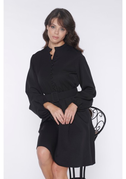 Allurra Siyah Kemerli Elbise modelleri