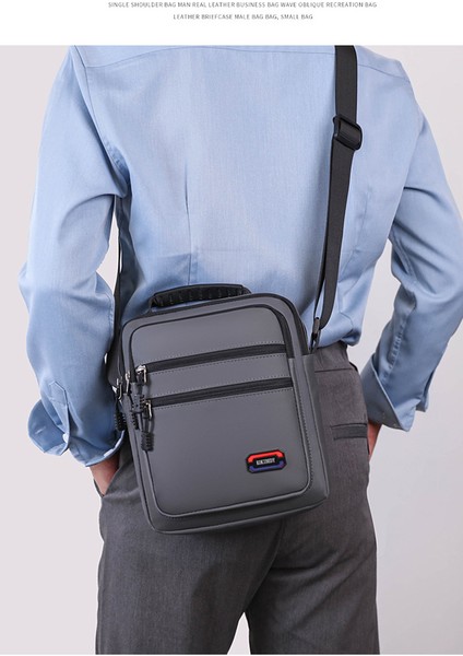 Yeni Erkek Tek Omuzlu Crossbody Çanta Rahat Taşınabilir Dikey Büyük Kapasiteli Çanta Basit Iş Erkek Omuz Çantası (Yurt Dışından)